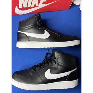Nike Ebernon Mid Men's Size 13 Sneakers Black/White Shoes AQ1773-002 Box No Lid